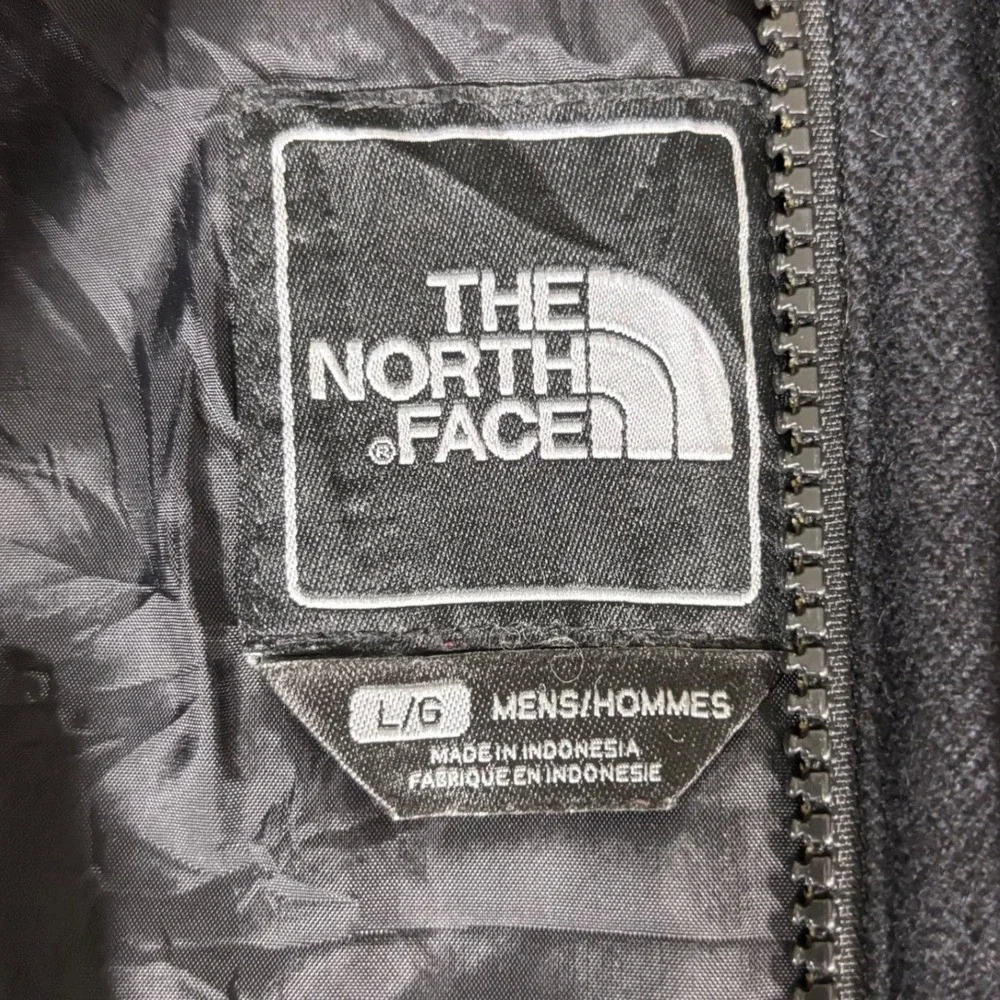 The North Face Field Jacket Mens Large Black Wool Blend Hooded Utility Coat Fall